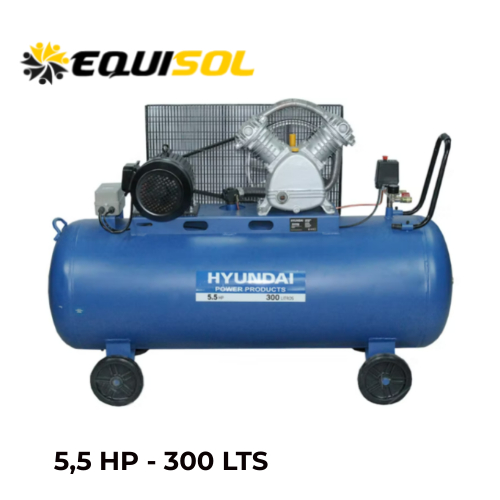 Compresor de aire Hyundai 5.5 HP 300 LTS Equisol Spa Equpos y Soluciones