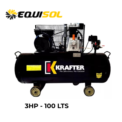 COMPRESOR DE AIRE KRAFTER 100 LTS 3.0 HP 220 V Equisol Spa - Equpos y  Soluciones